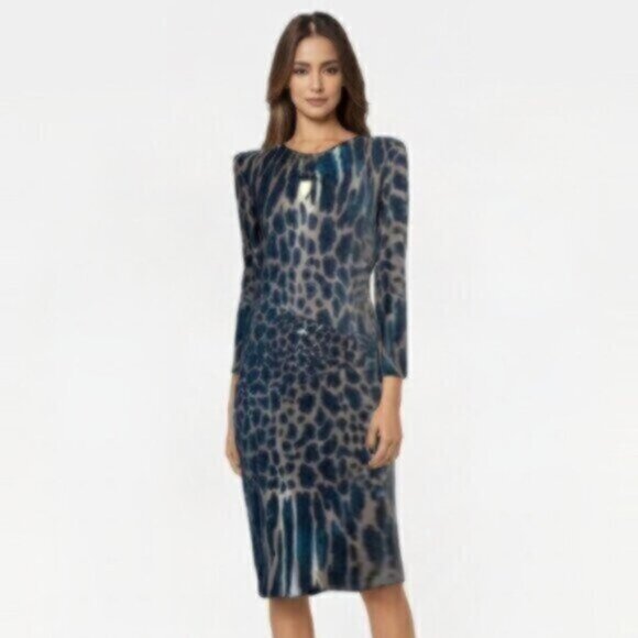 Cache Cheetah Print Fitted Midi Dress - Picture 15 of 15